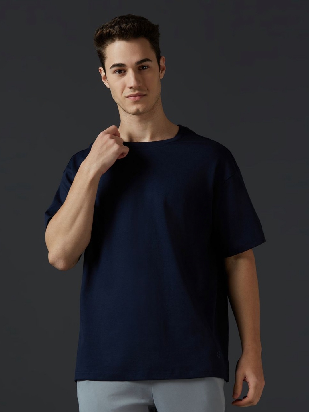 

Supa Men Solid Round Neck Cotton T-shirt, Navy blue