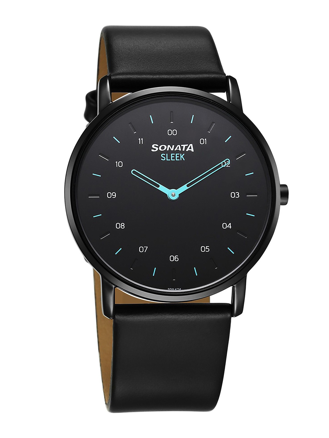 

Sonata Men Brass Dial & Leather Straps Analogue Watch 7152NL01, Black