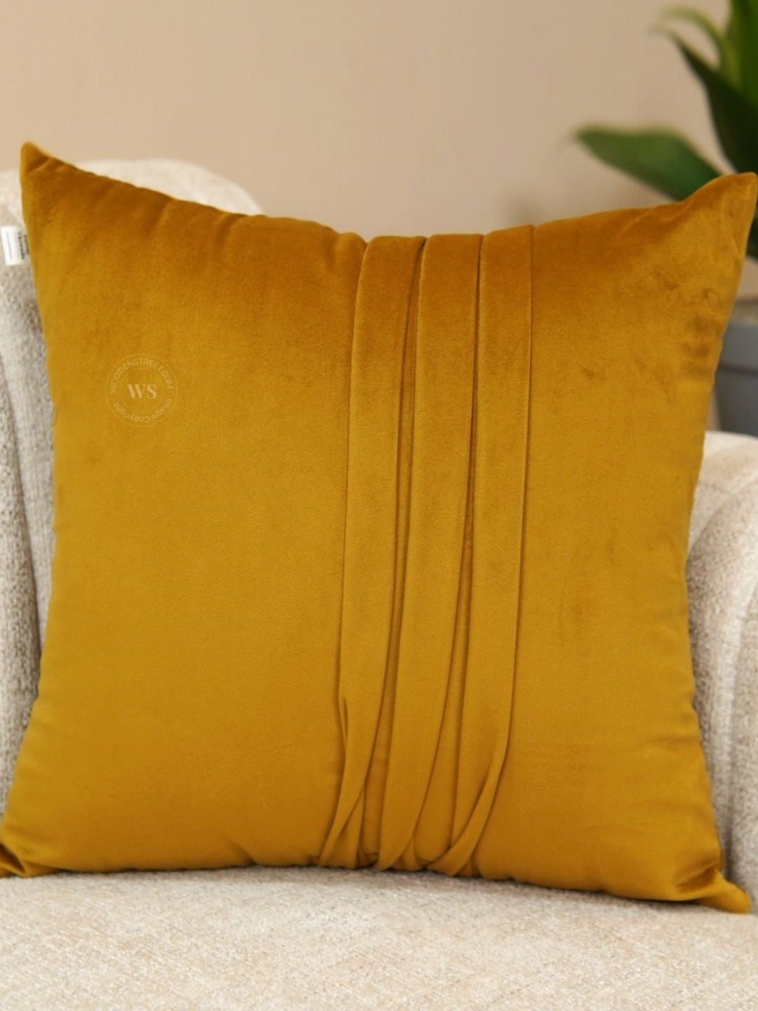 

WOODEN STREET Brown Velvet Square Cushion Covers