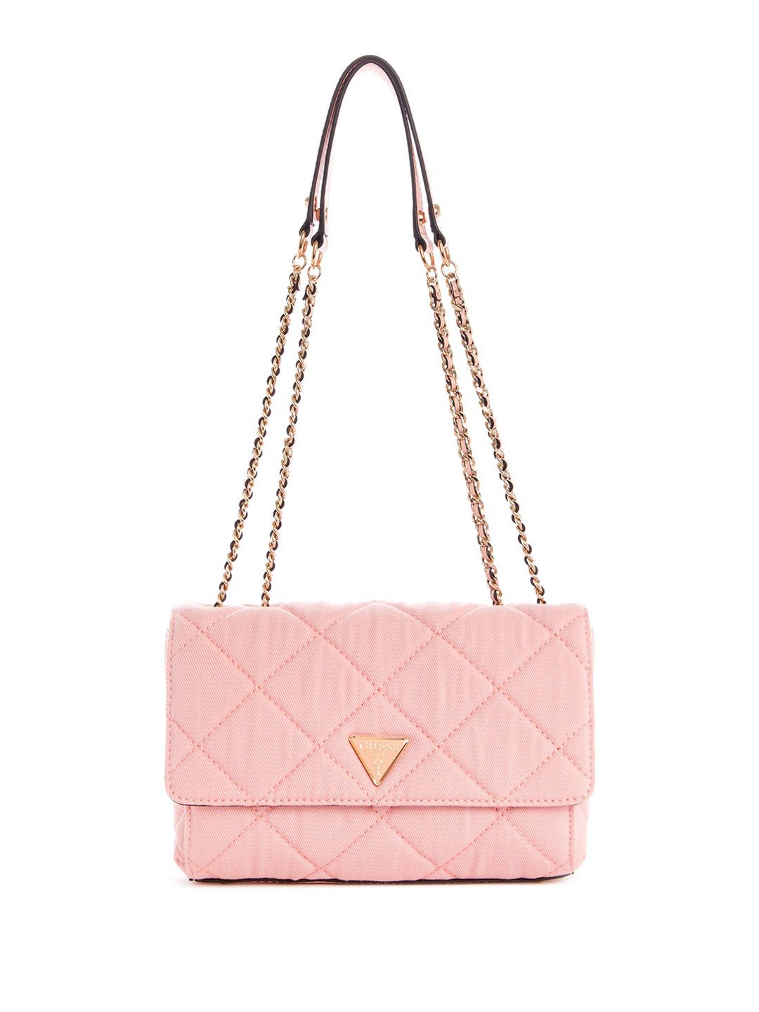 

GUESS Textured PU Structured Shoulder Bag with Quilted, Peach