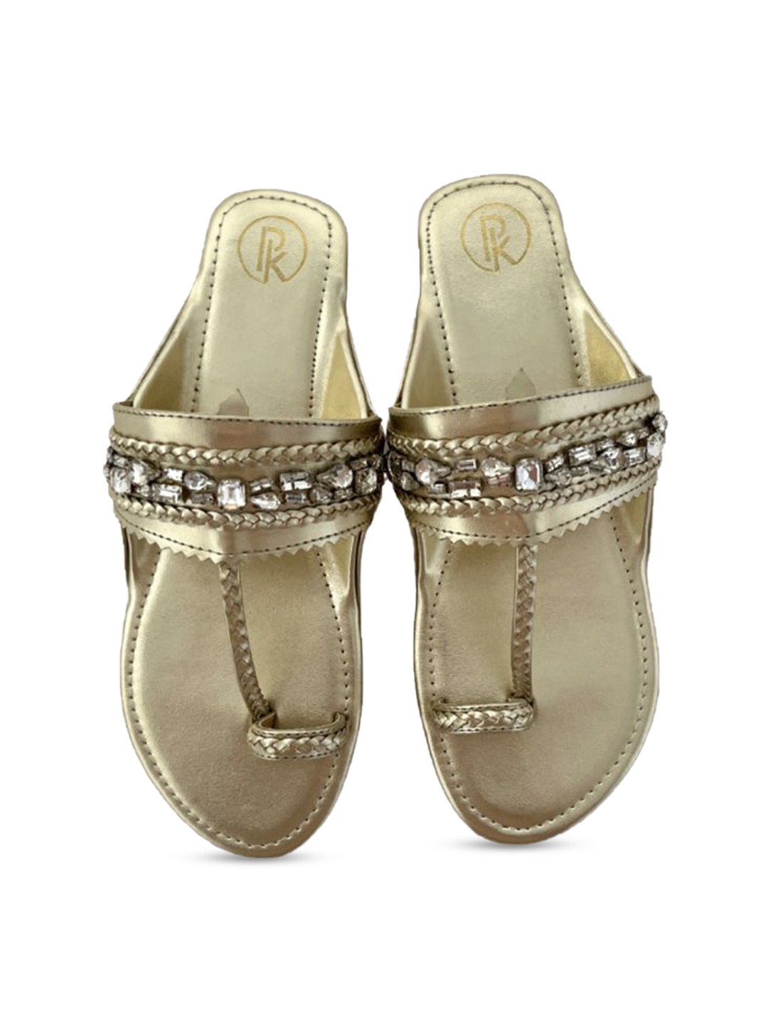 

Preet Kaur Women Embellished Ballerinas Flats, Gold