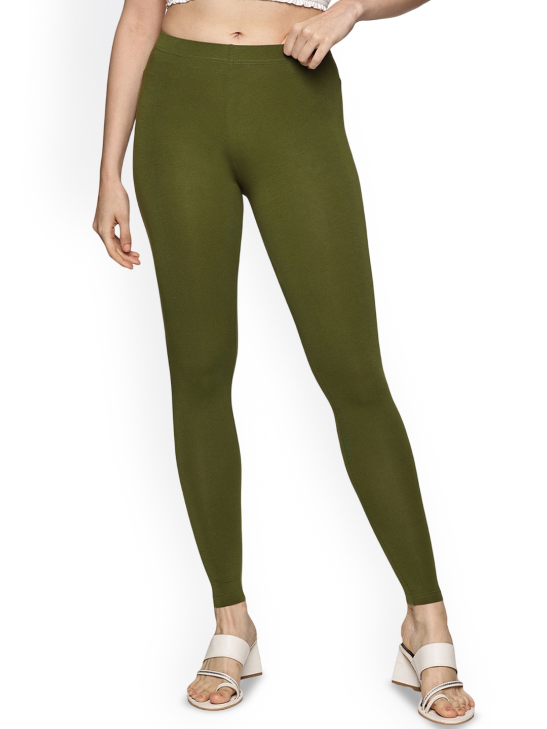

Coppersmith Women Ankle Length Breathable Leggings, Green