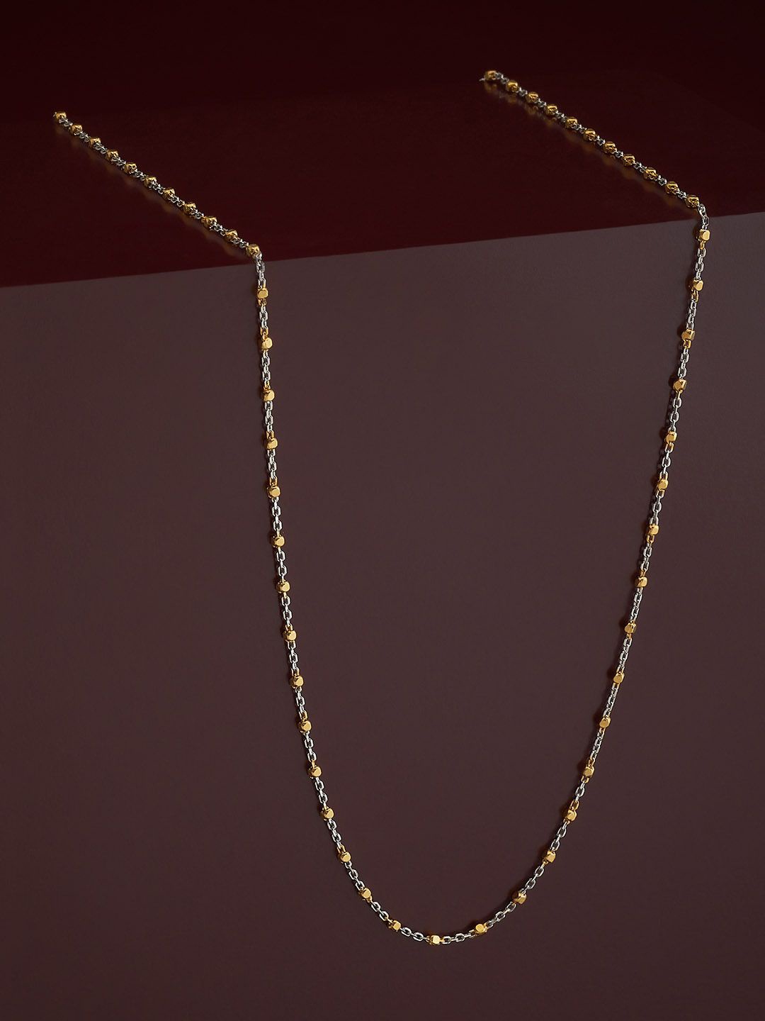 

Kushal's Fashion Jewellery 92.5 Silver Rhodium-Plated Minimal Chain, Gold