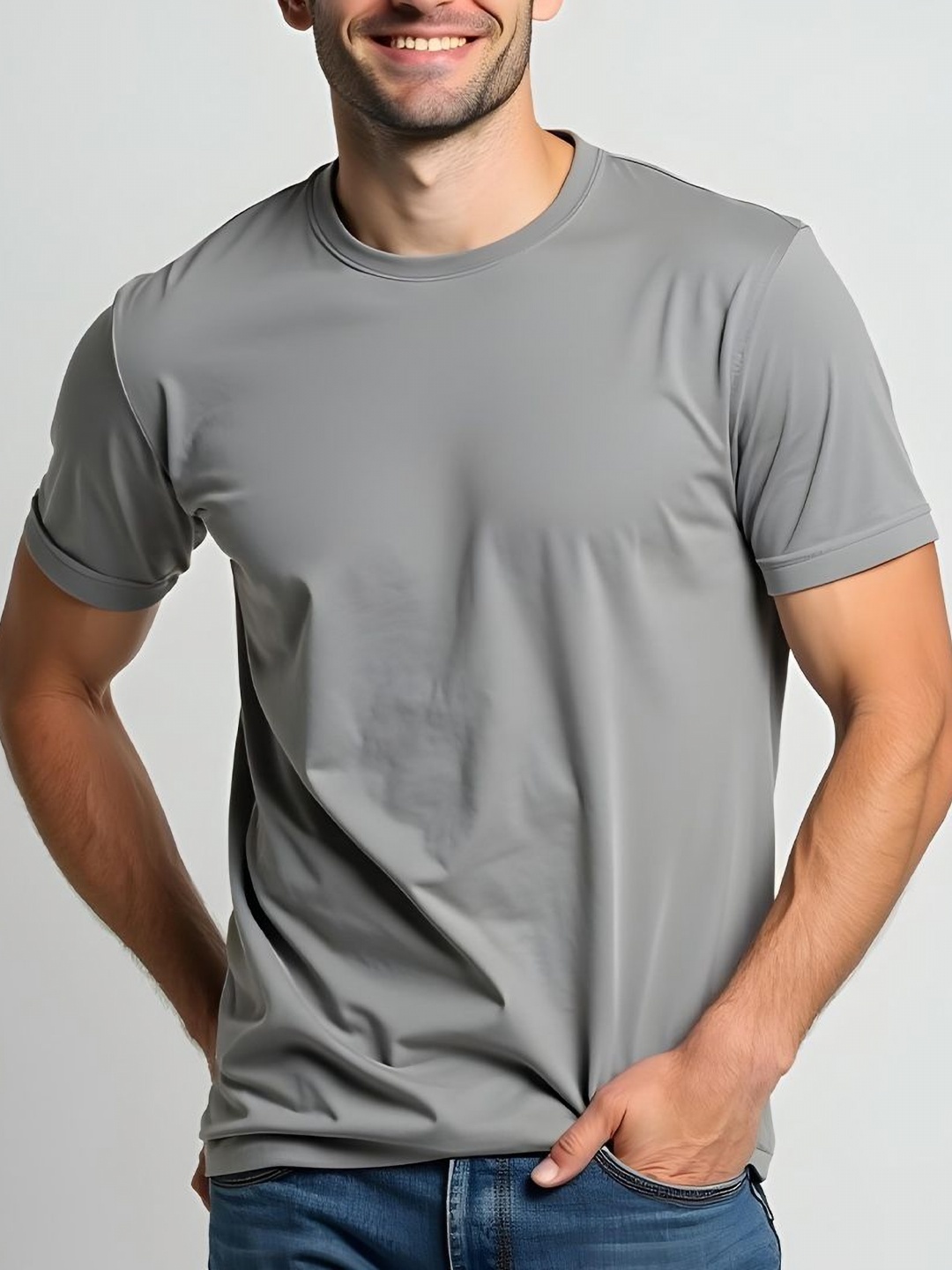 

Minus One Men Pure Cotton Supima Tshirt, Grey