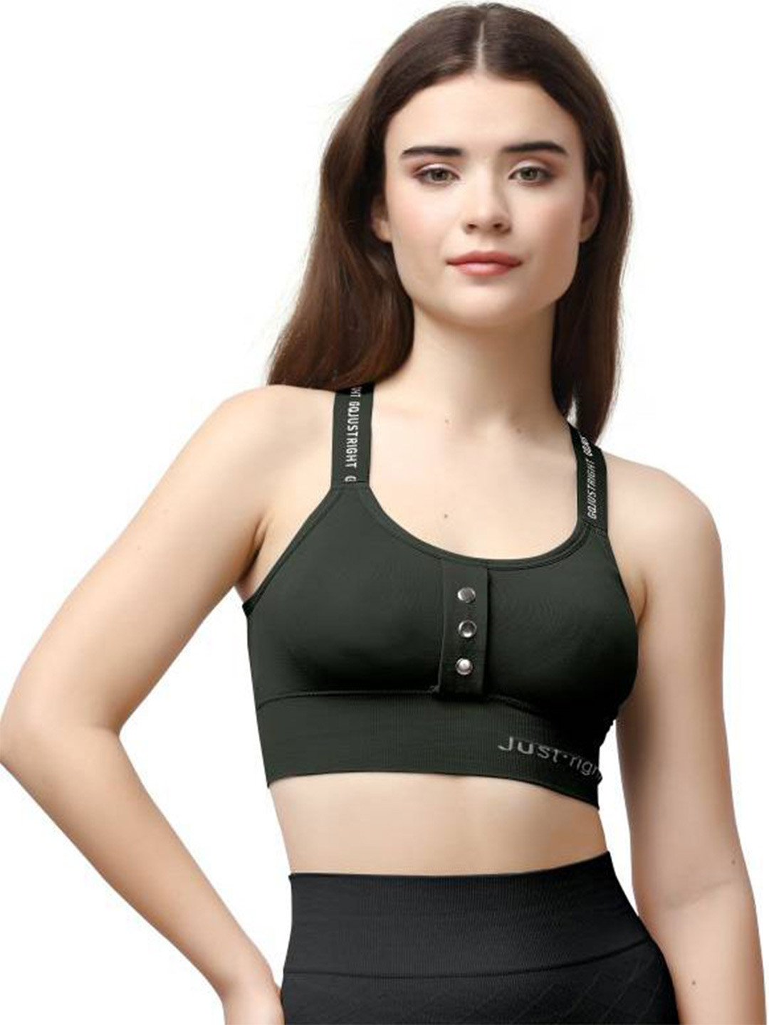 

Nakshu Full Coverage Lightly Padded Workout Bra, Black