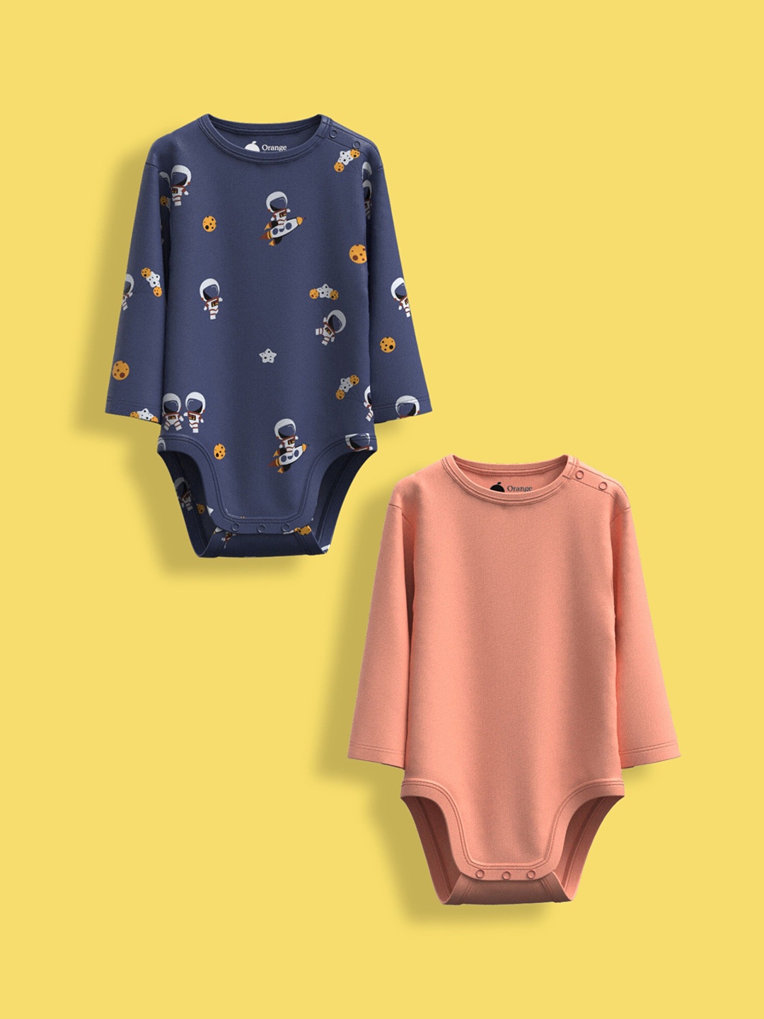 

Orange Sugar Infants Pack Of 2 Printed Cotton Bodysuits, Blue