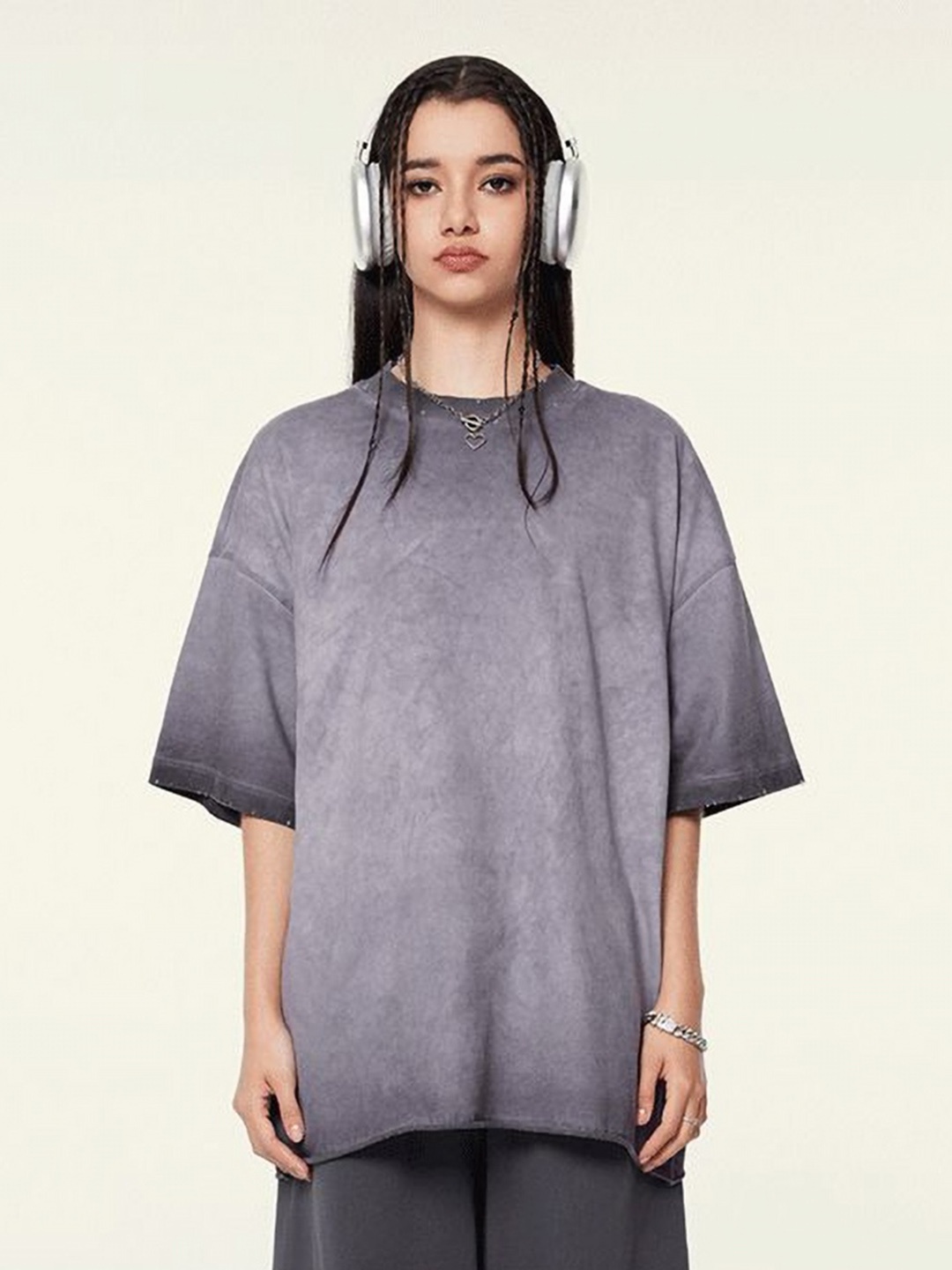 

StyleCast x Revolte Men Raw Edge T-shirt, Purple