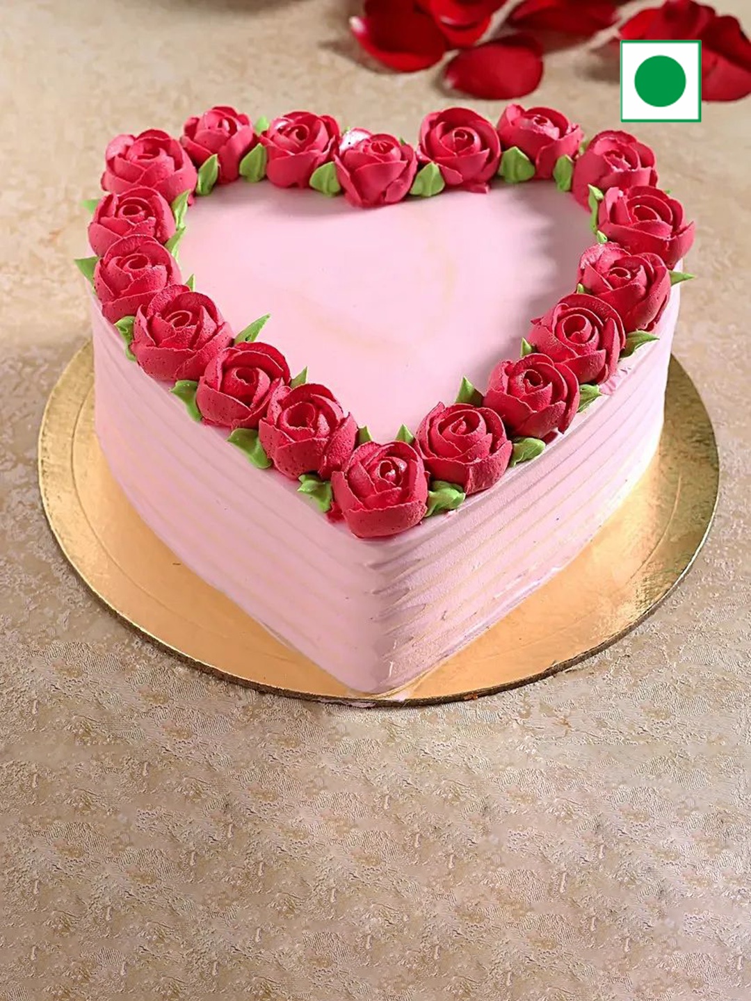 

fnp Chocolate Flavor Eggless Heart Cake-2Kg, Pink