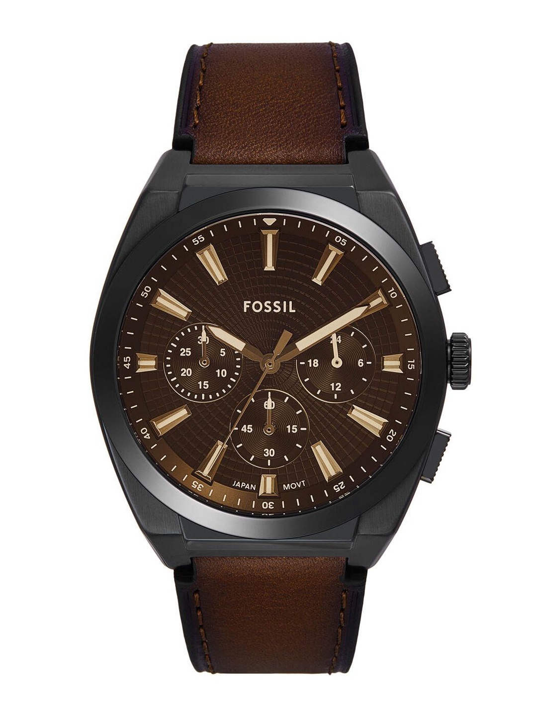 

Fossil Men Dial & Leather Straps Analogue Watch FS6108, Brown