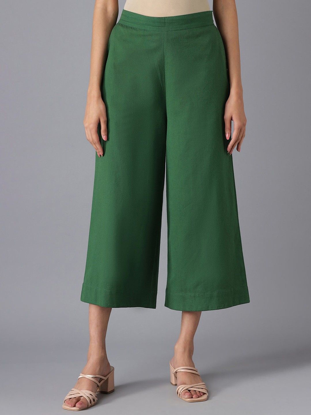 

JONAYA Cotton Mid-Rise Culottes, Green