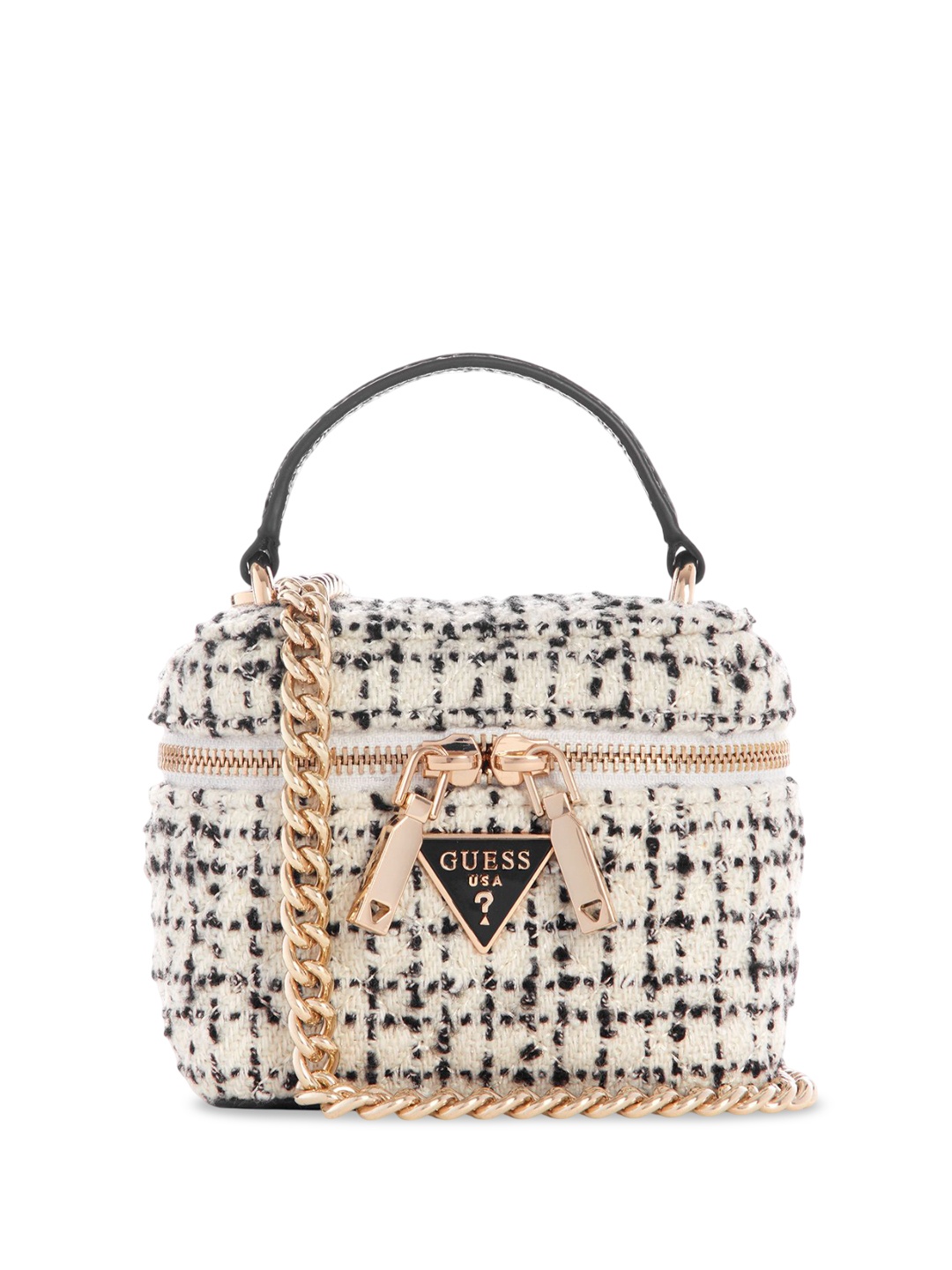 

GUESS PU Structured Sling Bag with Cut Work, Multi