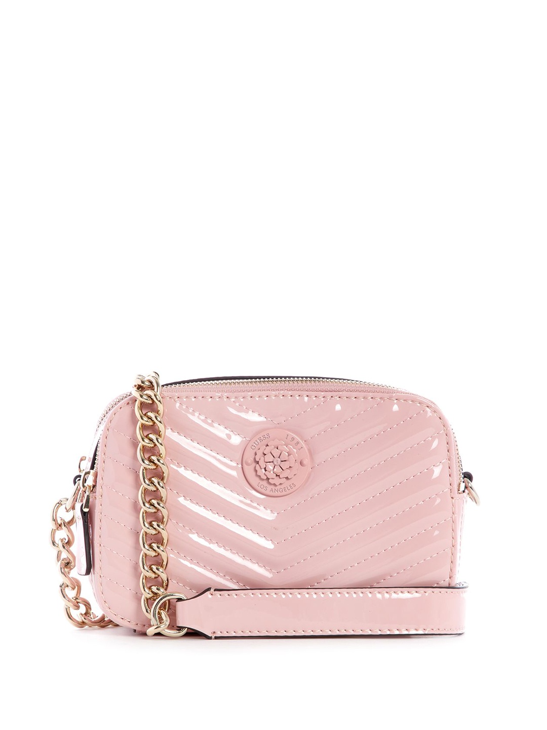 

GUESS Textured PU Structured Shoulder Bag with Quilted, Rose