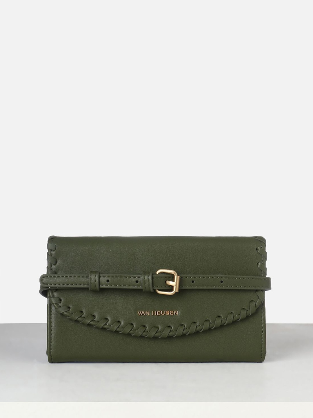 

Van Heusen Woman Textured PU Half Moon Sling Bag, Green