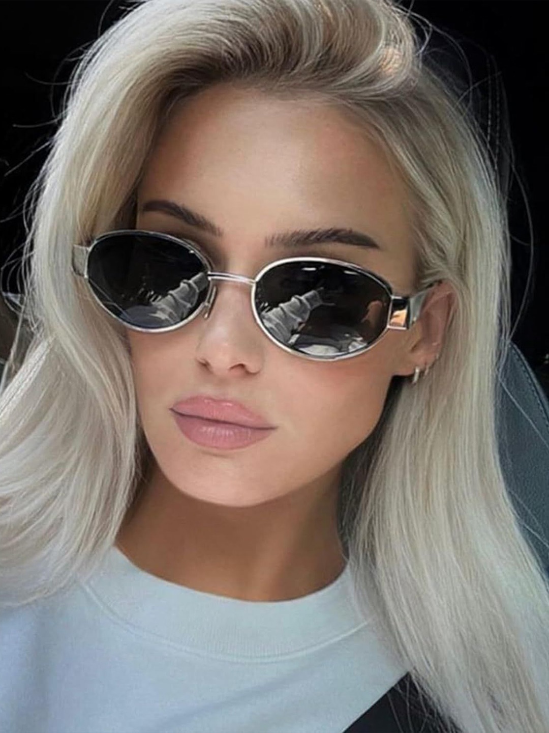

The Roadster Lifestyle Co Oval Boltster HD Sunglasses, Silver