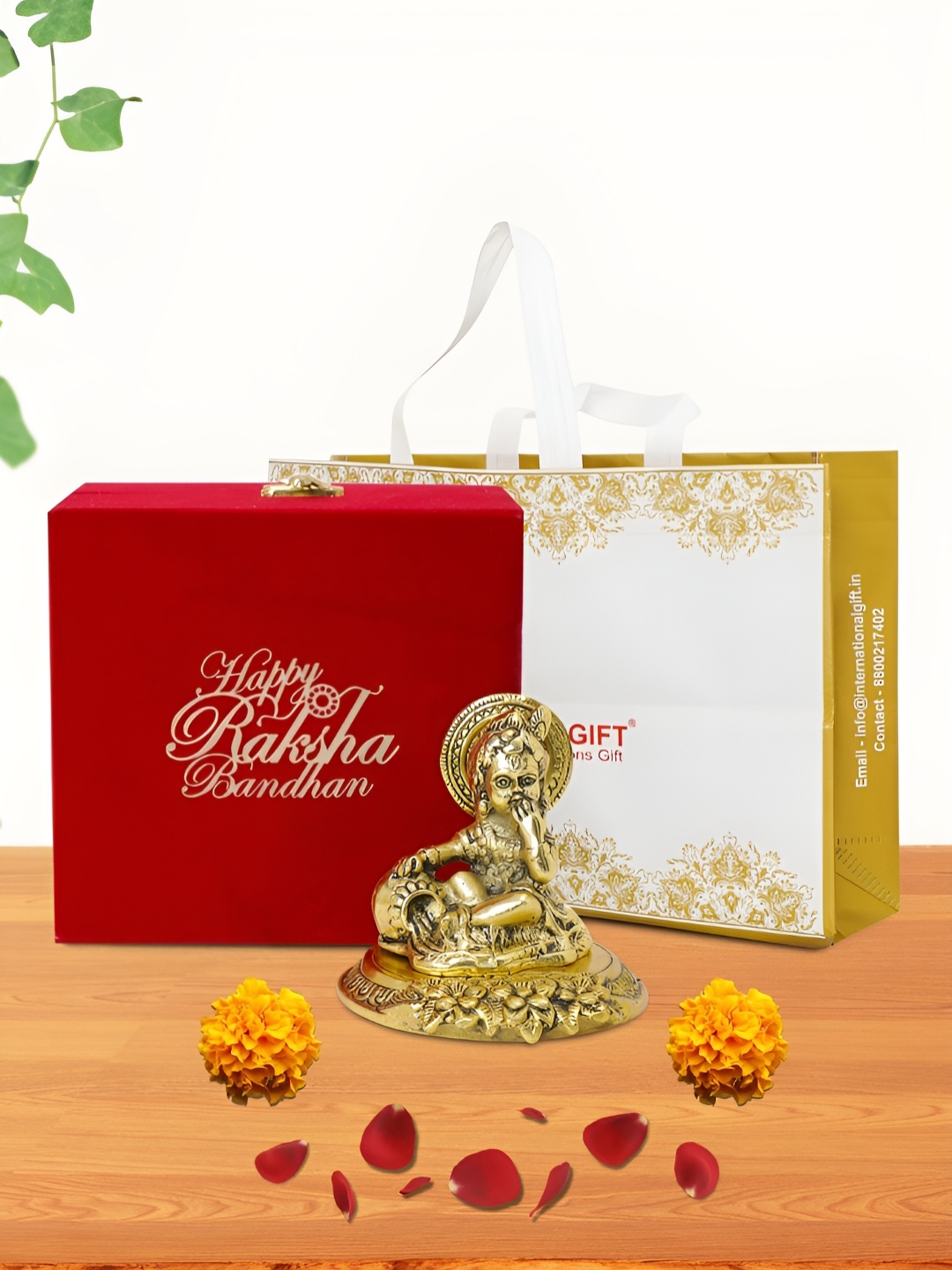 

INTERNATIONAL GIFT Gold-Toned Laddu Gopal Religious Idol Showpiece