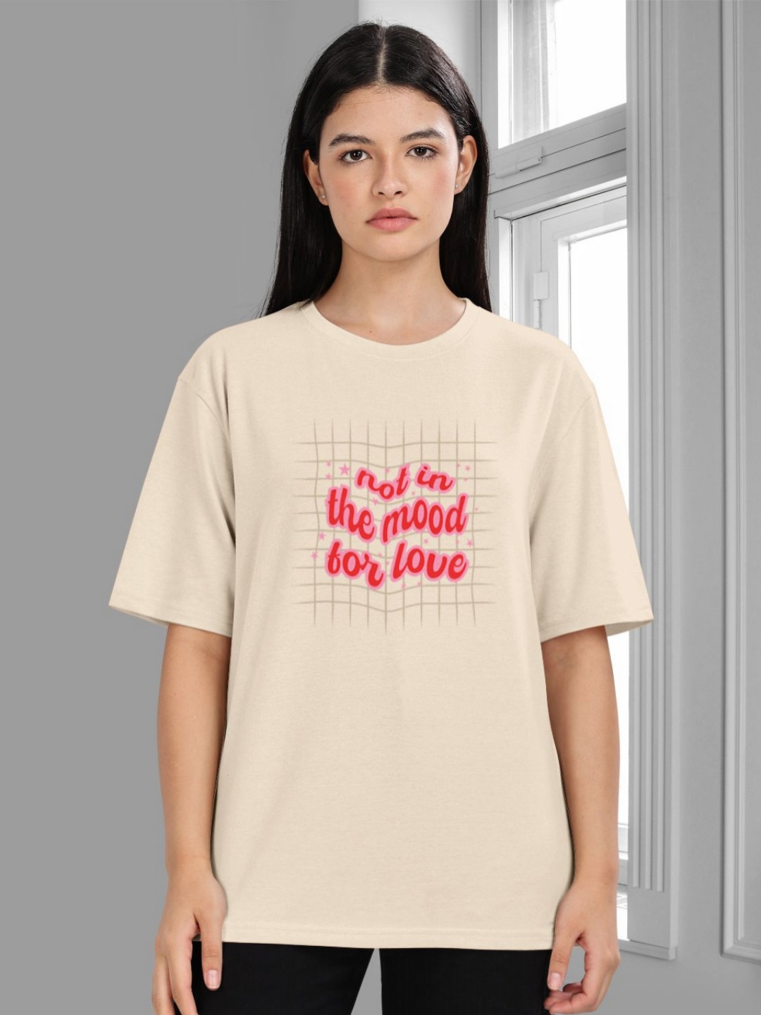 

HELLCAT Women Printed T-shirt, Beige