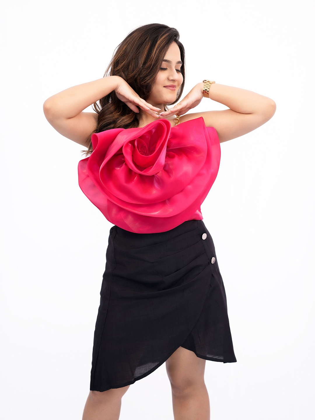 

BELLO DONA CLOTHING Shoulder Straps Cocktail Top, Red