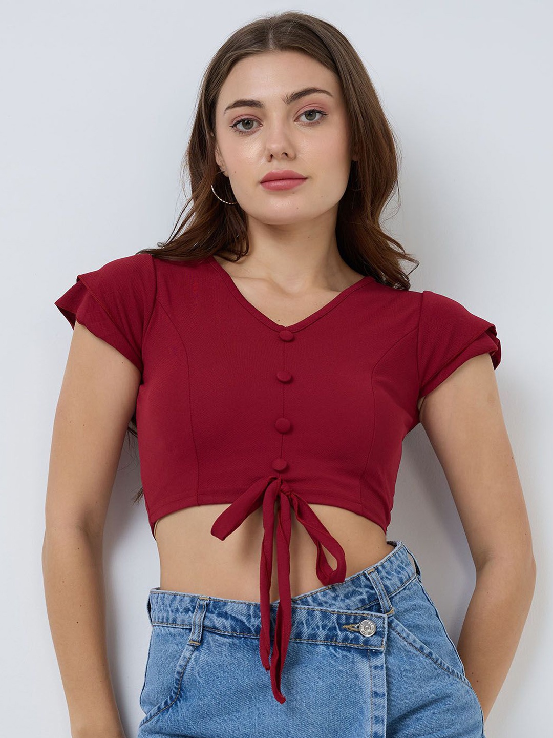 

SZN Crop Top, Maroon