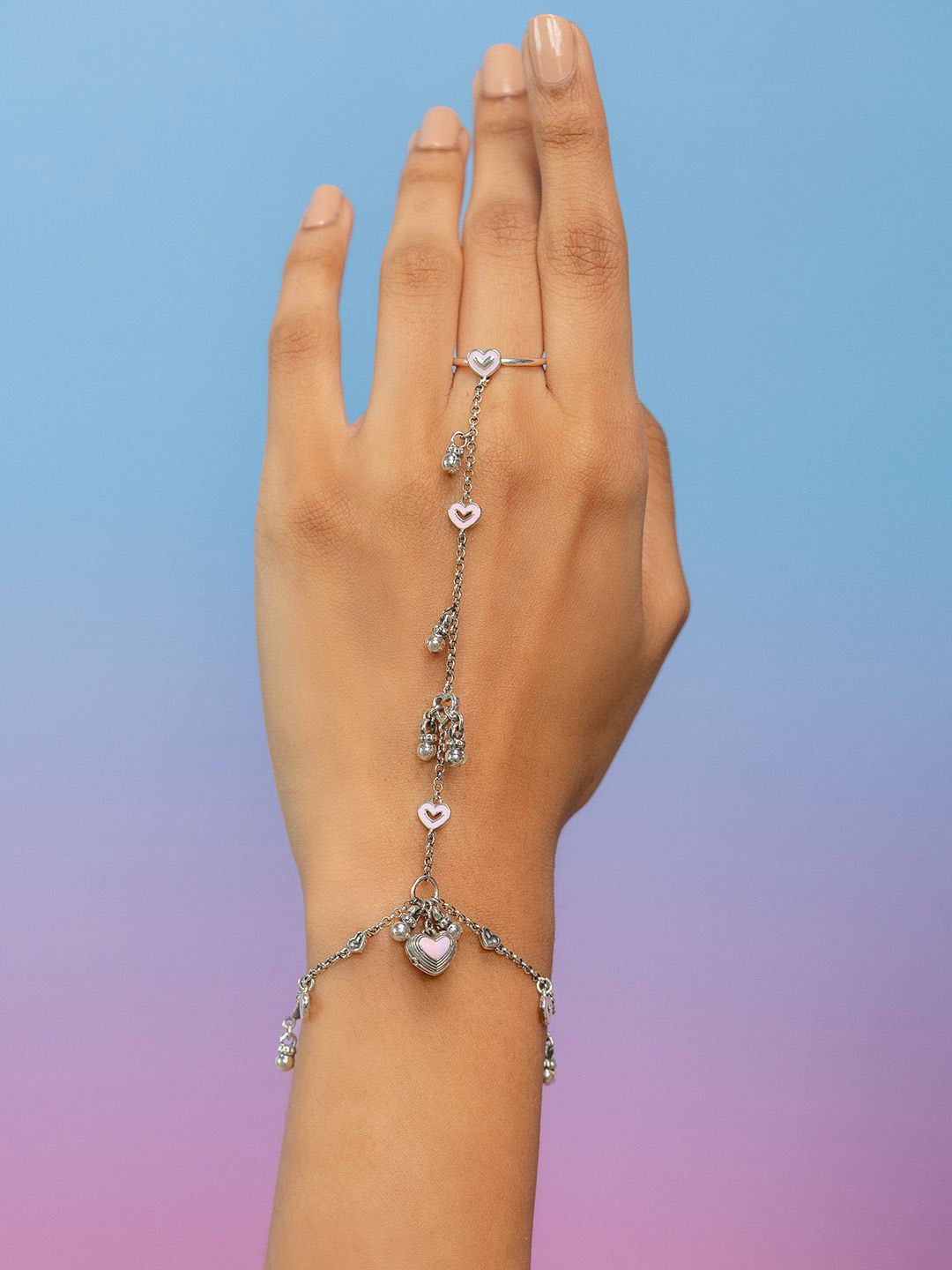 

SHAYA Women Bring in the Care 925 Sterling Silver Heart Link Bracelet