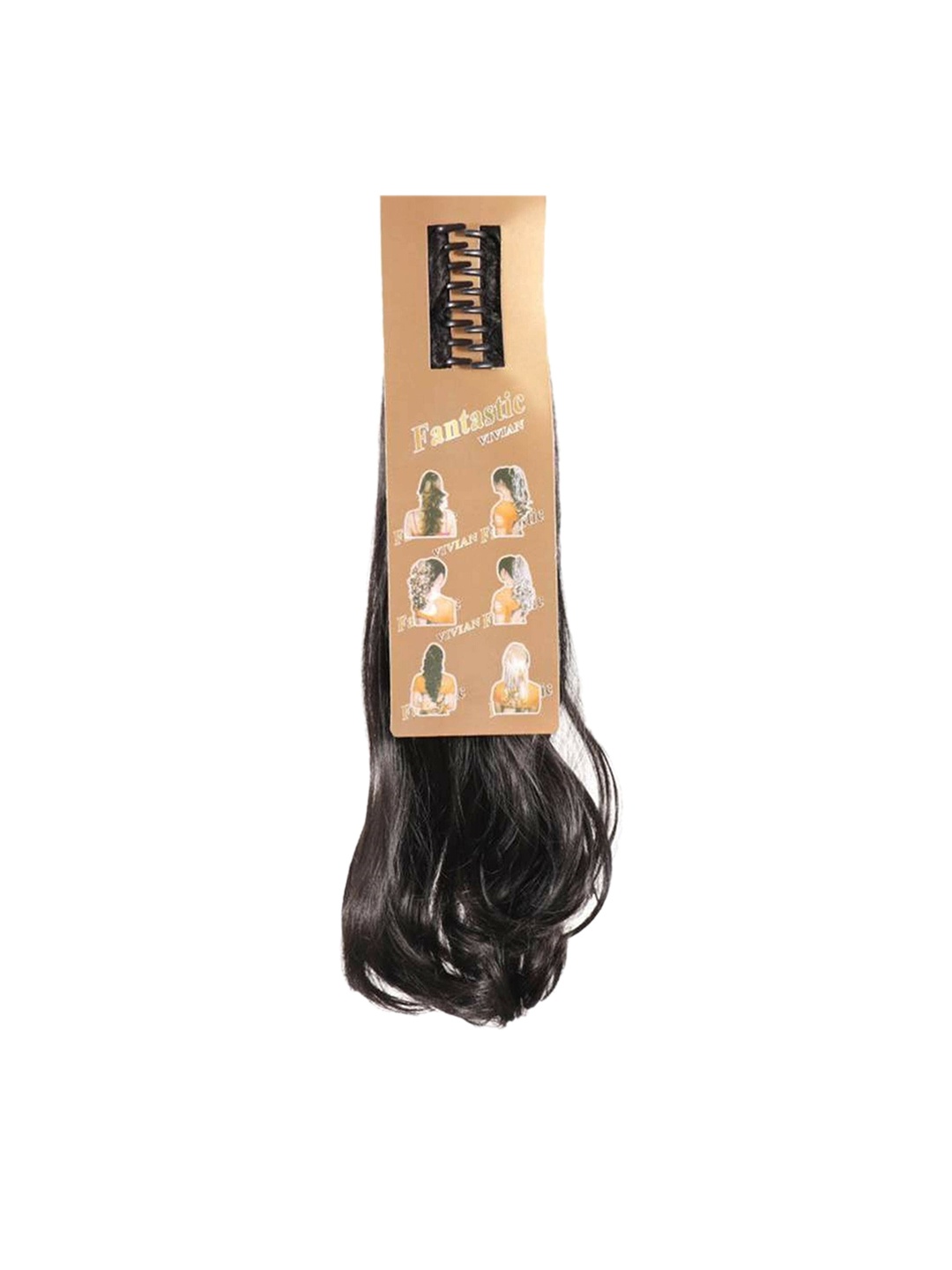 

vister Wavy Clip-In Hair Extension - 18 Inch - Brown