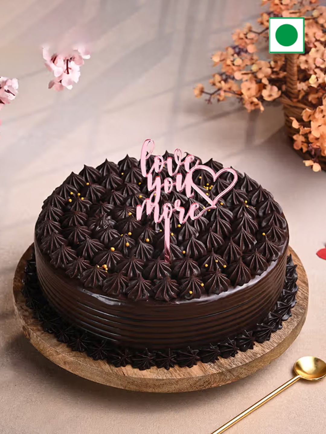 

Floweraura Chocolate Flavor Eggless RoundCake3Kg, Brown