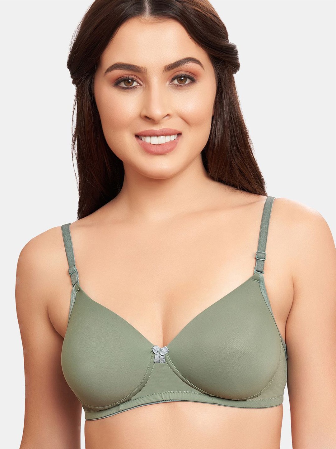 

SKDREAMS Women Full Coverage Seamless Heavily Padded T-Shirt Bra, Olive