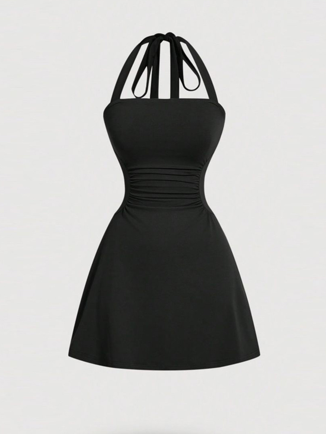 

StyleCast Women Halter Neck Fit & Flare Mini Dress, Black