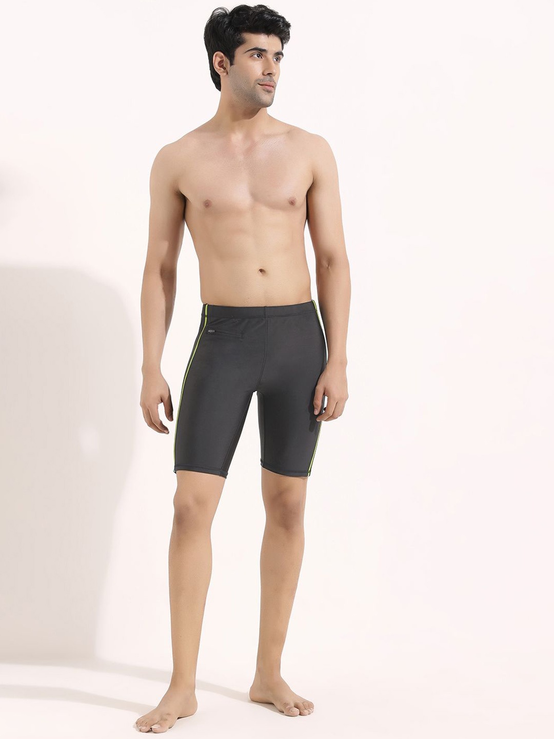 

LYCOT Men Striped Sports Swim Bottoms, Charcoal