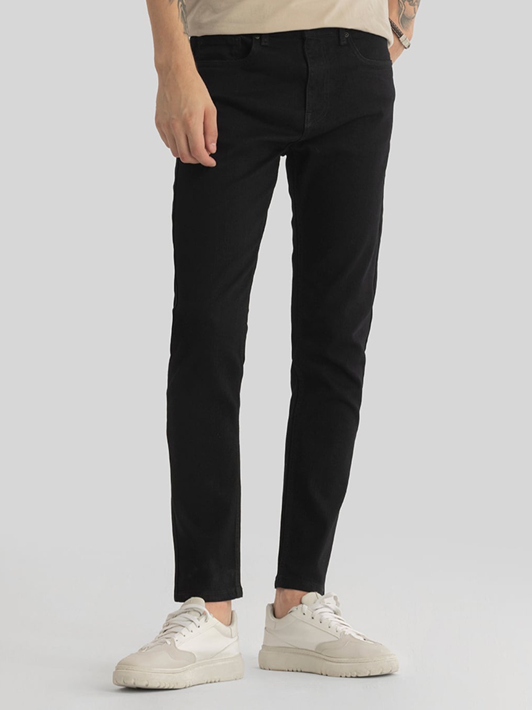

INDIROCKS Men Jean Cotton Regular Fit Jeans, Black