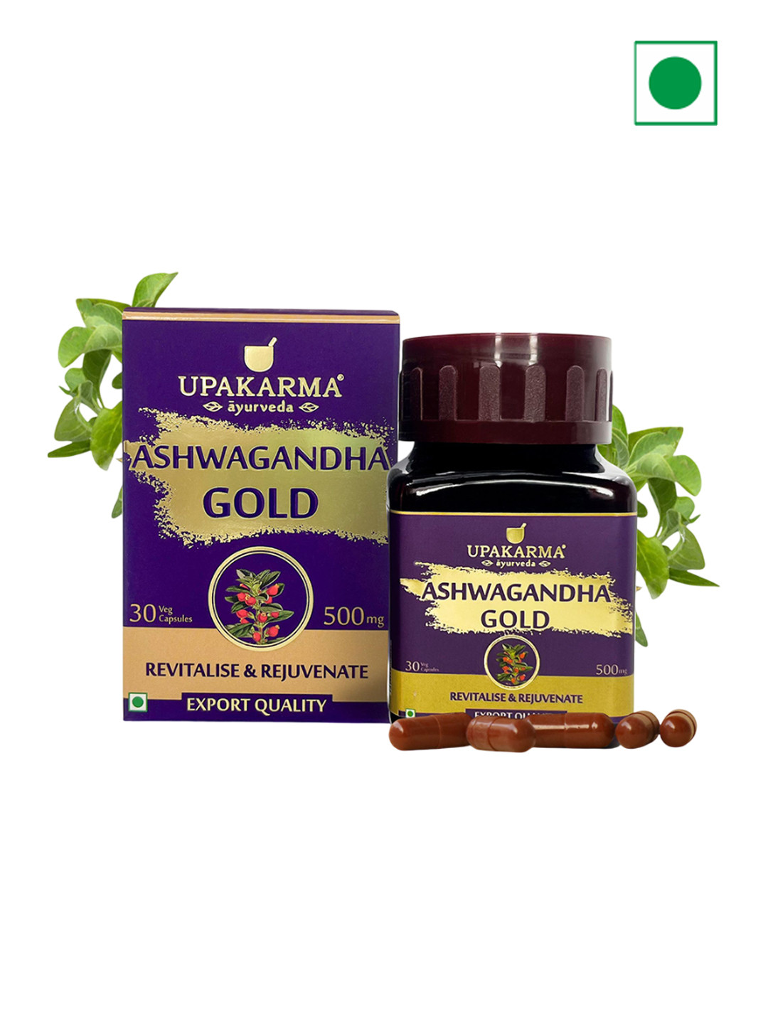 

UPAKARMA Ashwagandha Gold Capsules - 30 Capsules, Multi