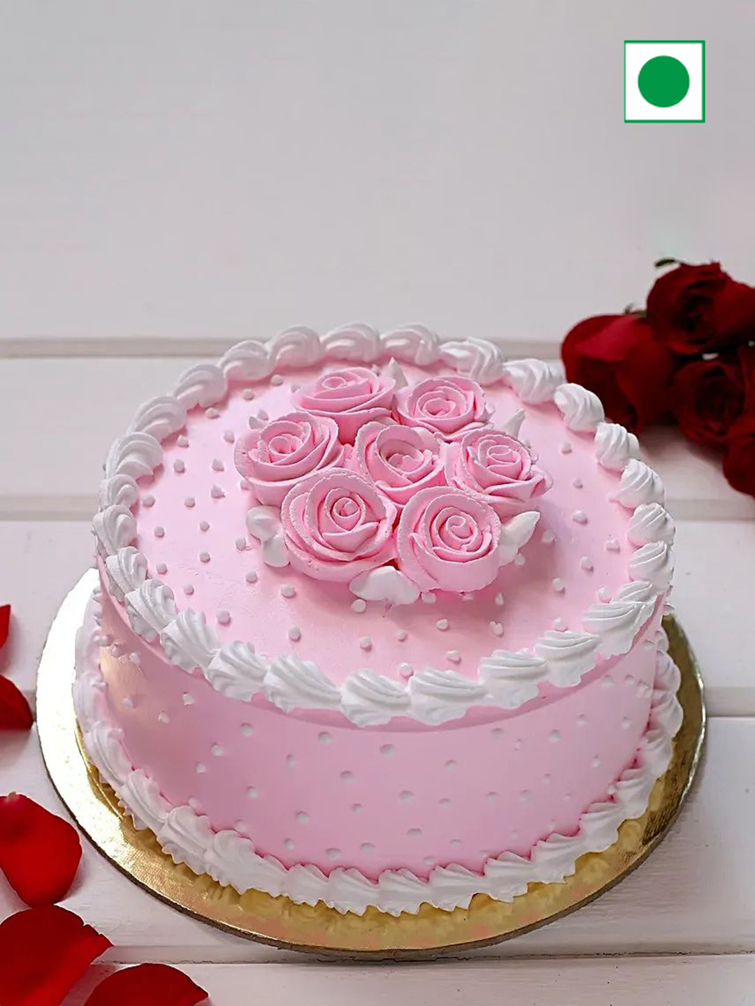 

fnp Chocolate Flavor Eggless RoundCake-1Kg, Pink