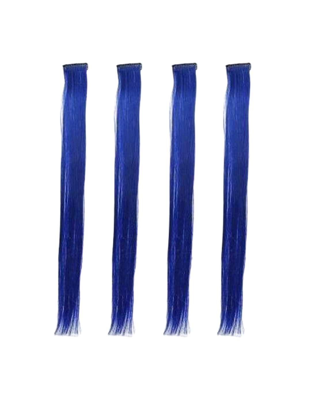 

vister Set Of 4 Straight Clip-In Hair Extension- Blue - 24 Inch
