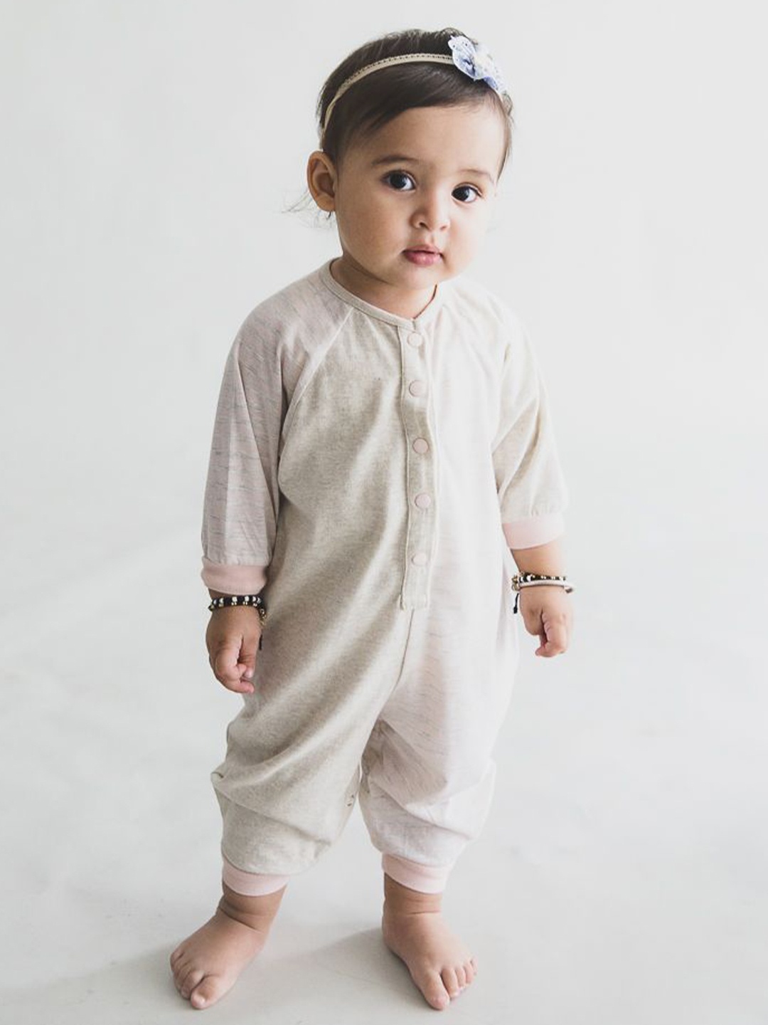 

Piccolo Piglet Kids Cotton Jumpsuit, White