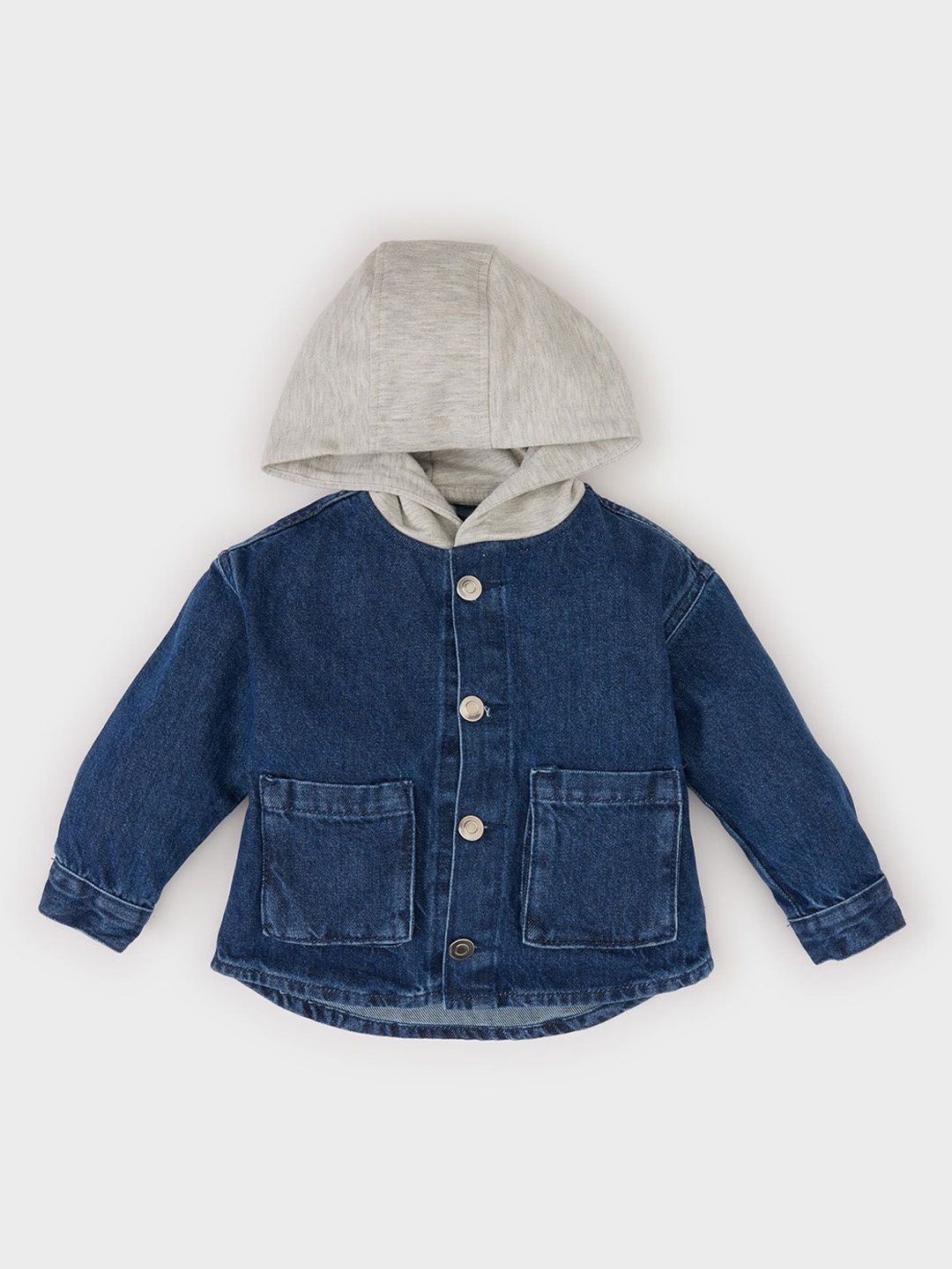 

DeFacto Boys Hooded Solid Cotton Casual Denim Jacket, Blue