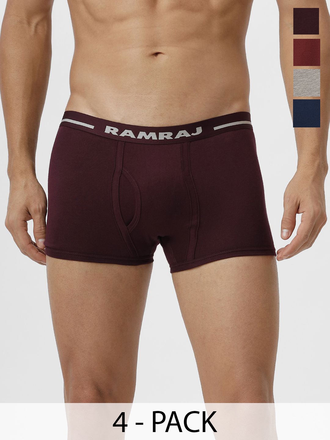 

Ramraj Pack Of 4 Cotton Short Trunks VINTRK_GMCYGWBL-4P, Multi