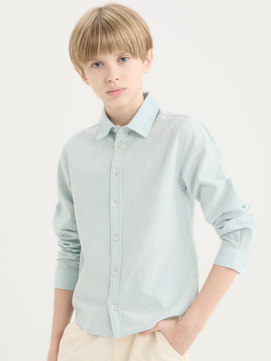 

DeFacto Boys Opaque Striped Casual Shirt, Na