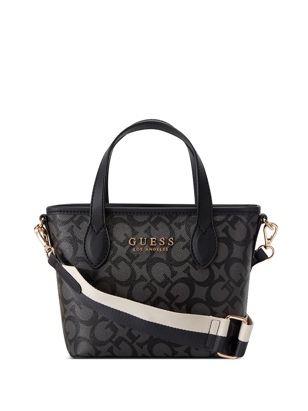

GUESS Printed Structured Shoulder Bag with Quilted, Grey
