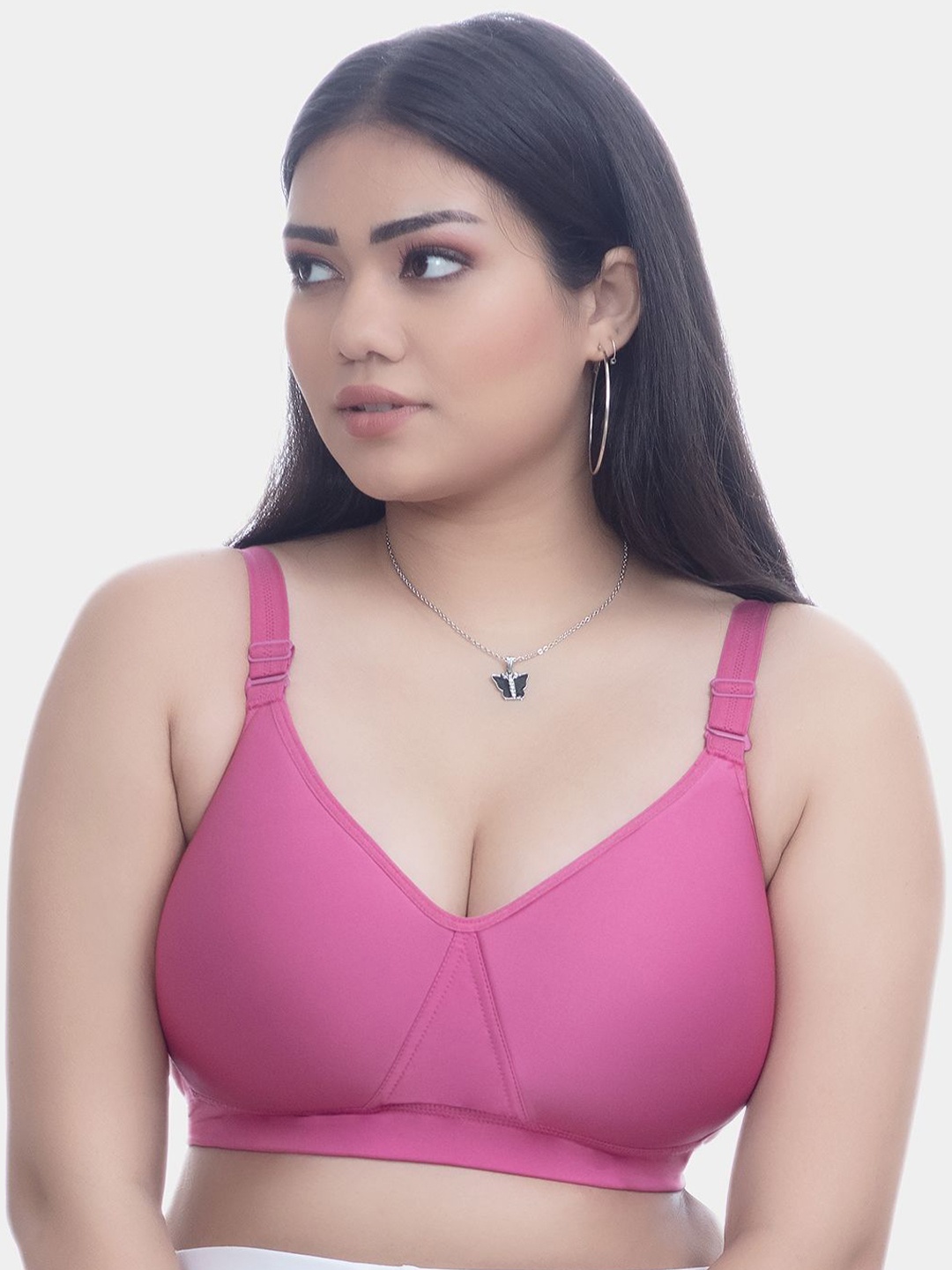 

Trylo Love Women Soft Padded Non-Wired Seamless Molded Full Coverage T-Shirt Bra, Magenta