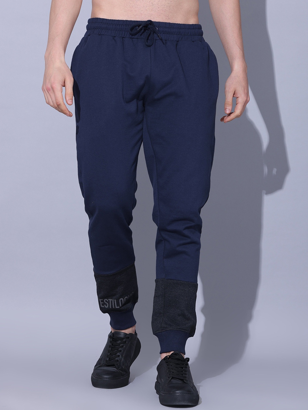 

Estilocus Men Mid-Rise Joggers, Navy blue