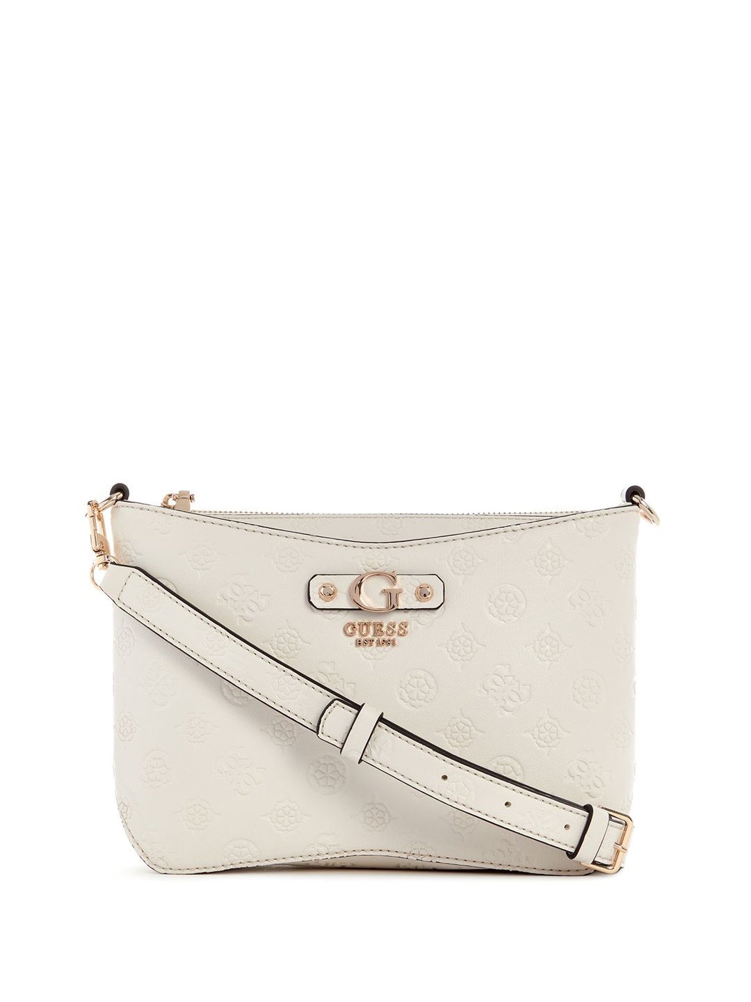 

GUESS Printed PU Swagger Shoulder Bag, Off white