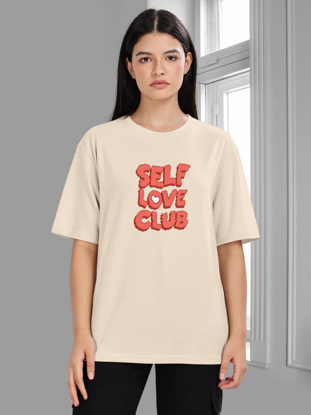 

HELLCAT Women Printed T-shirt, Beige
