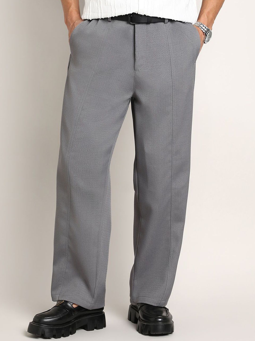 

Campus Sutra Men Comfort Trousers, Grey