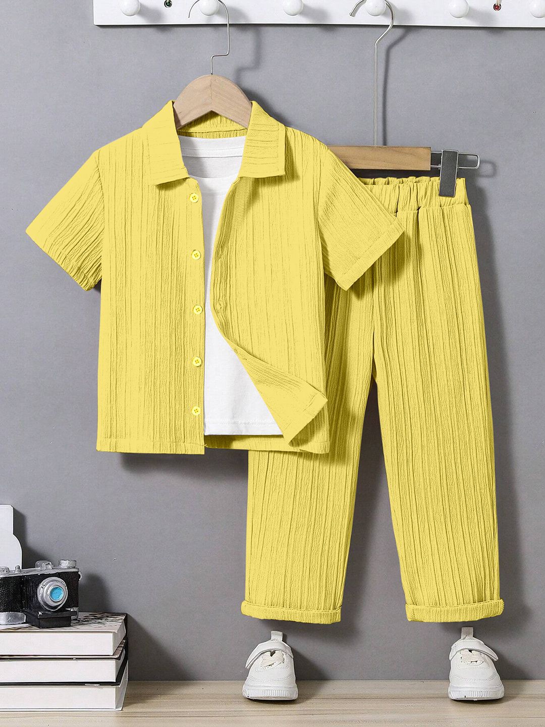 

YK Boys Shirt with Trousers, Yellow