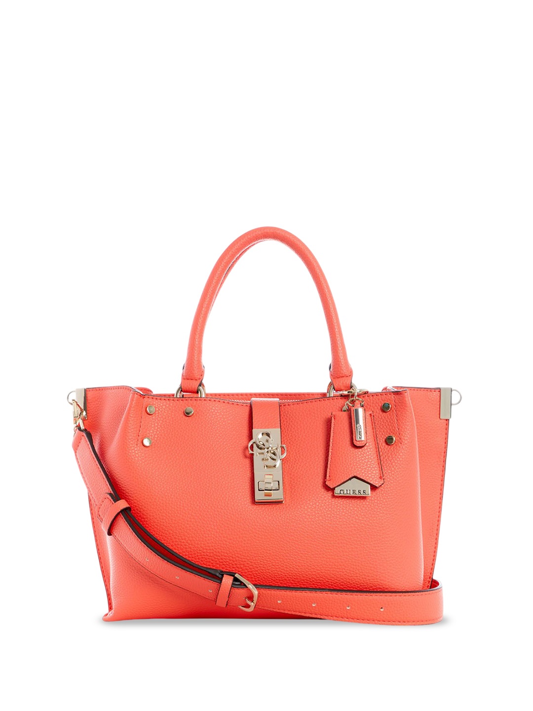

GUESS PU Shopper Satchel with Tasselled, Coral