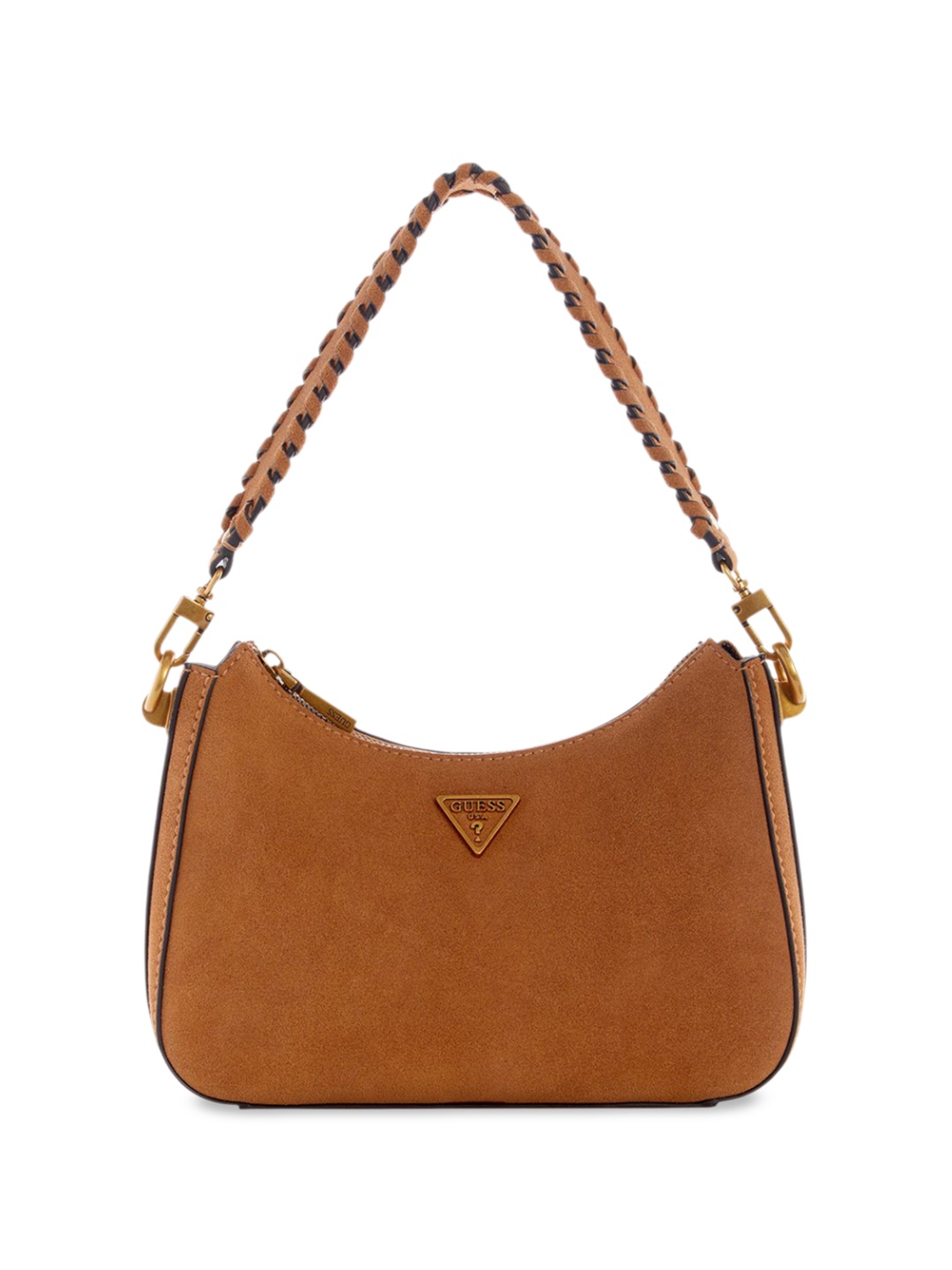 

GUESS PU Structured Shoulder Bag with Fringed, Tan