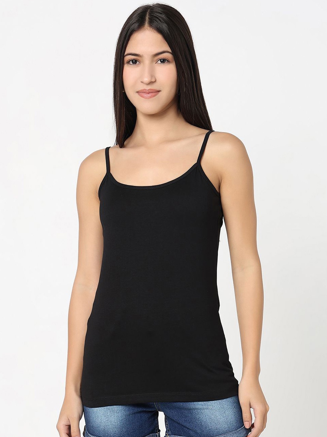 

R&B Women Cotton Non Padded Camisole, Black