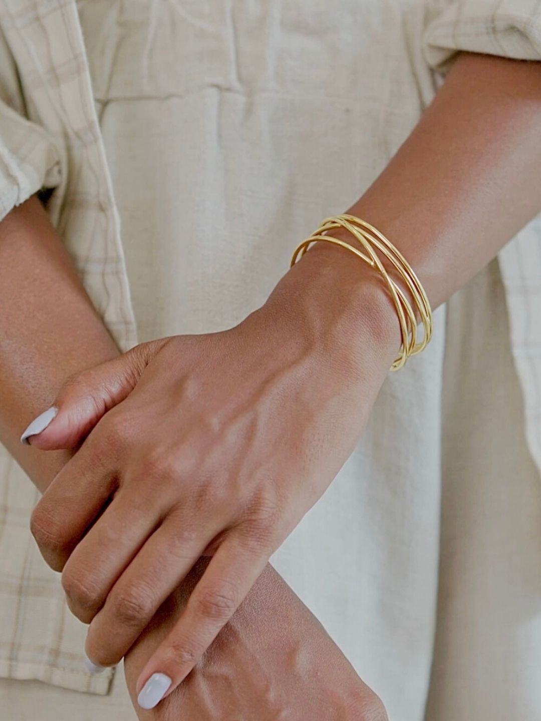 

House of Pehr Gold Plated Mesh Bangle Style Bracelet
