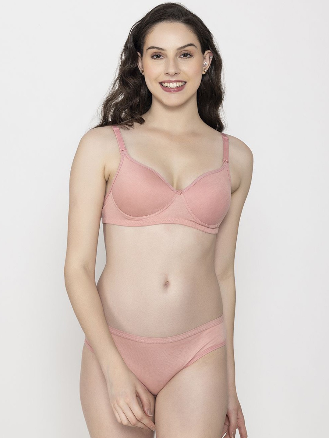 

Narsingha Dreams Women Full Coverage Shoulder Strap lingerie Set, Pink