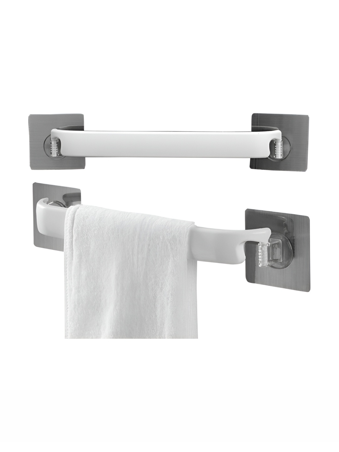 

HOKIPO White 2-Pcs Magic Sticker Series Self Adhesive Kitchen Napkin Towel Holders