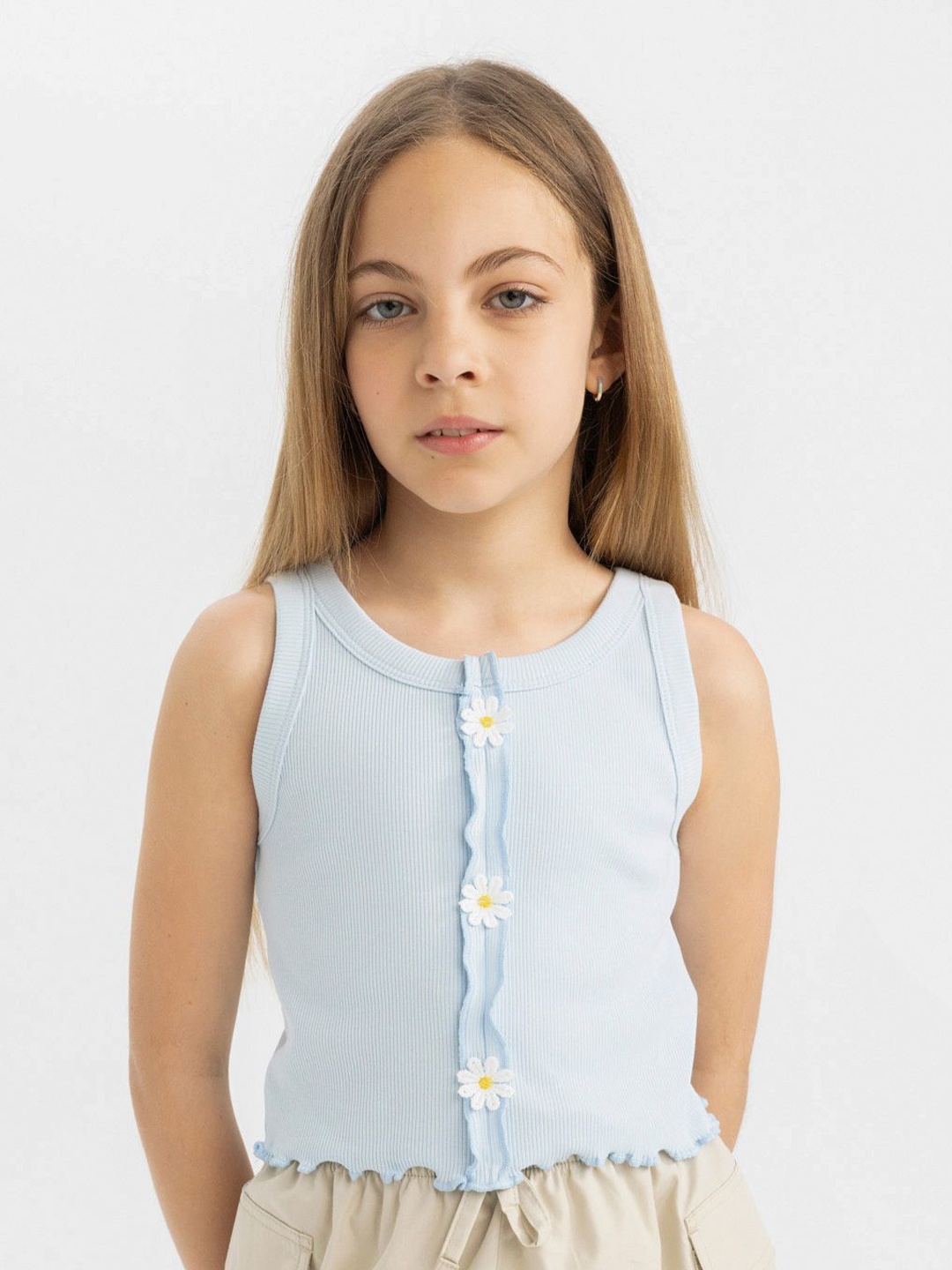 

DeFacto Girls Round Neck Top, Blue